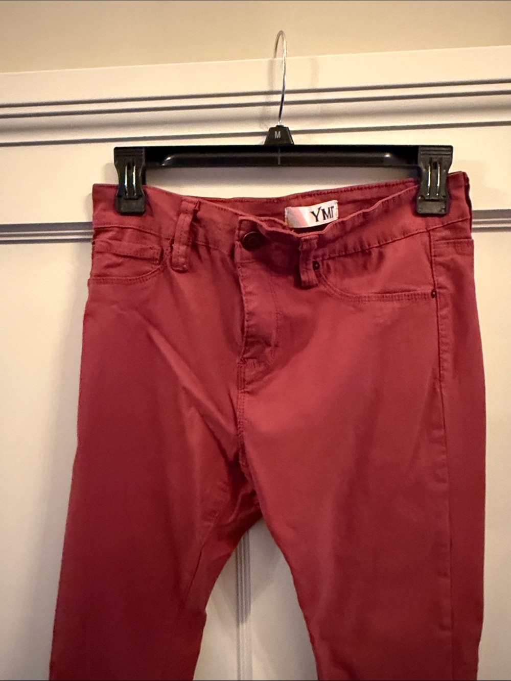 Women's Burnt Red/Rust Stretch Slim Jeans